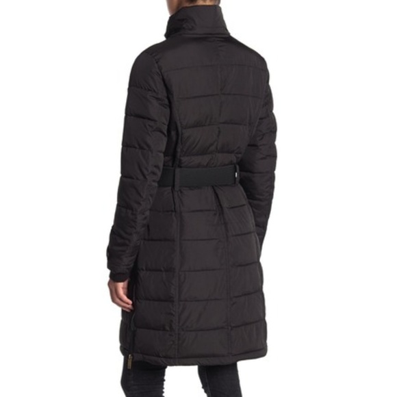 French Connection Faux Fur Belted Hoodie Puffer - Picture 5 of 6